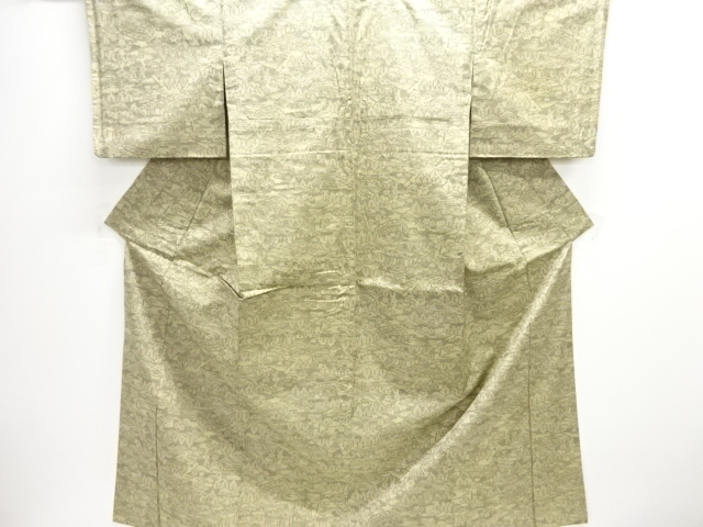 JAPANESE KIMONO / OMESHI KIMONO / SILK / NISHIJIN / WOVEN SCENERY OF HOUSES